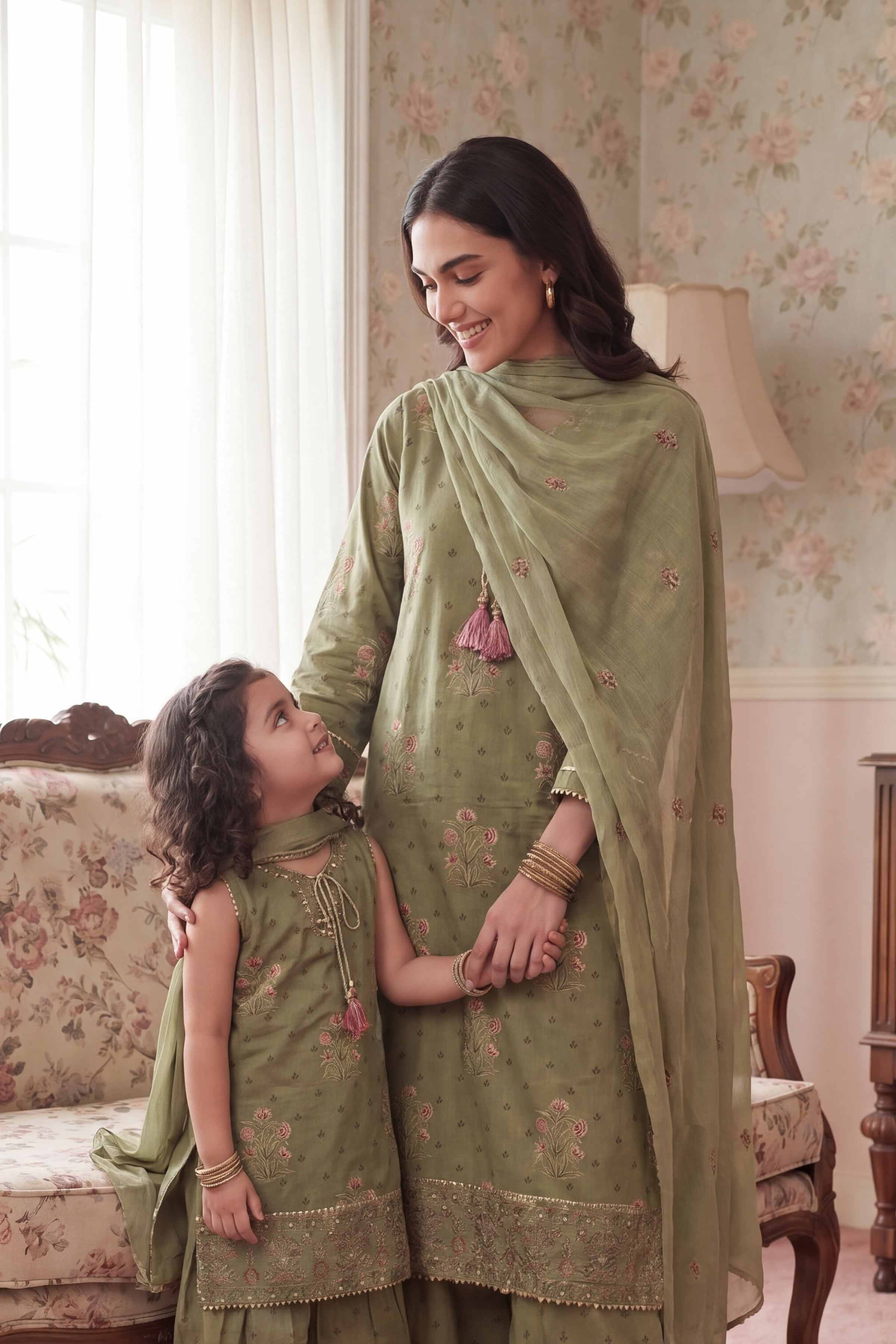 3 Piece - Printed Embroidered Suit - PMD26-46 M