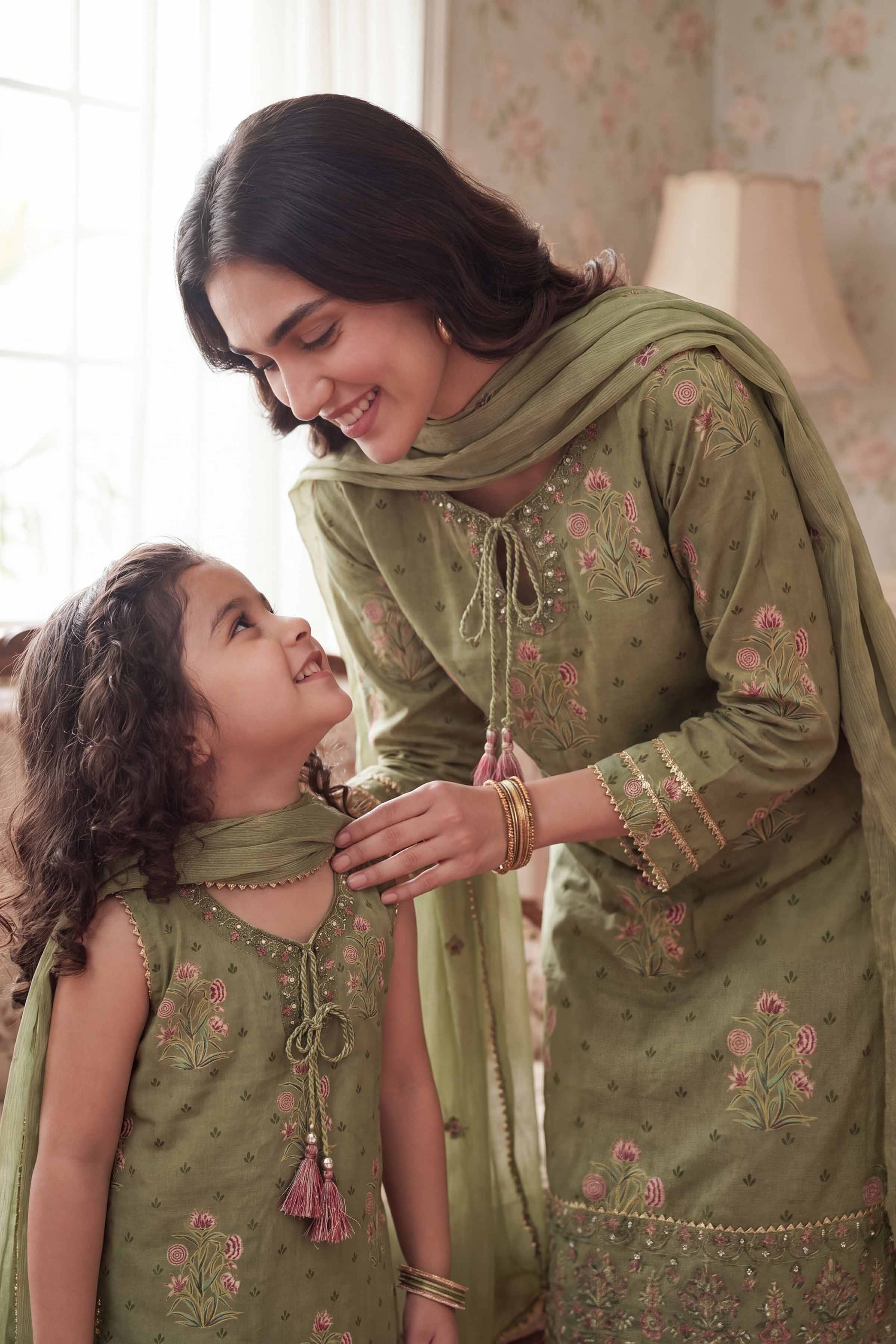 3 Piece - Printed Embroidered Suit - PMD26-46 D