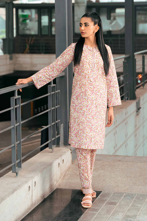 2 Piece - Printed Embroidered Suit - PS24-221