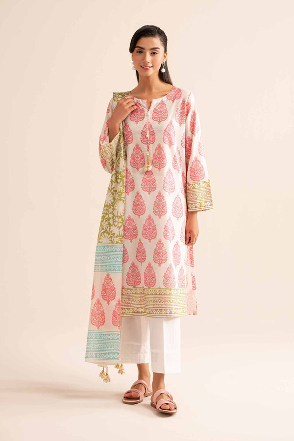 2-Piece - Printed Embroidered Suit  - PS24-255