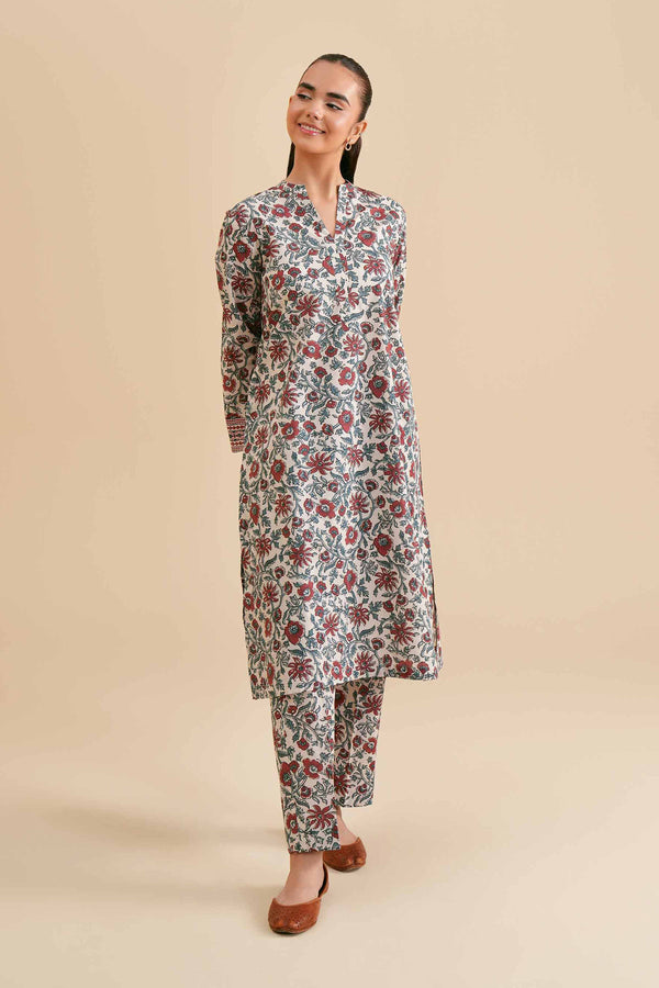 2-Piece - Printed Embroidered Suit  - PS24-288