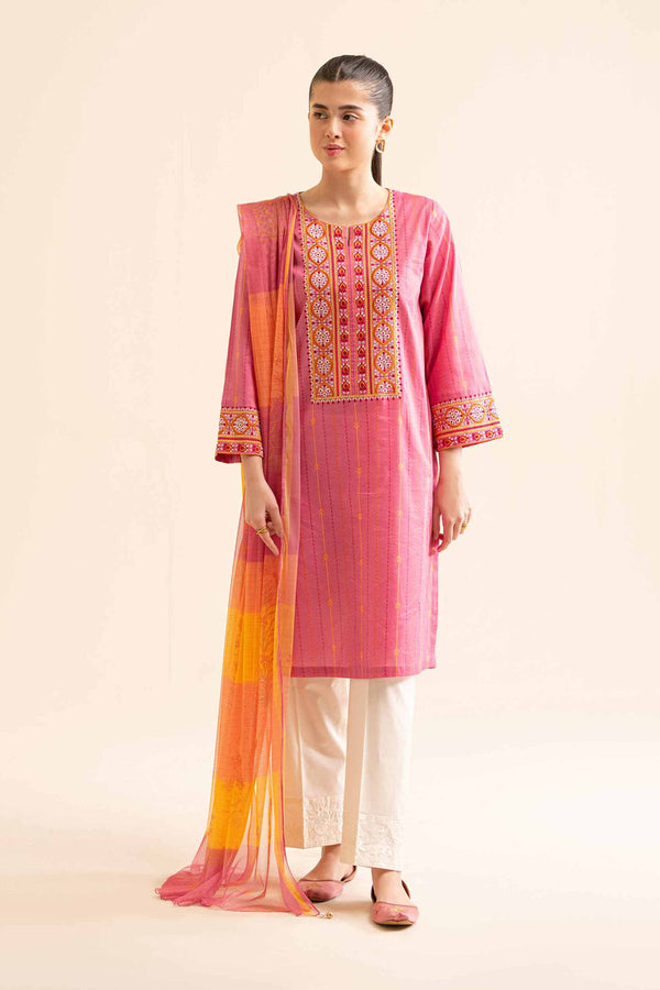 2-Piece - Printed Embroidered Suit  - PS24-343