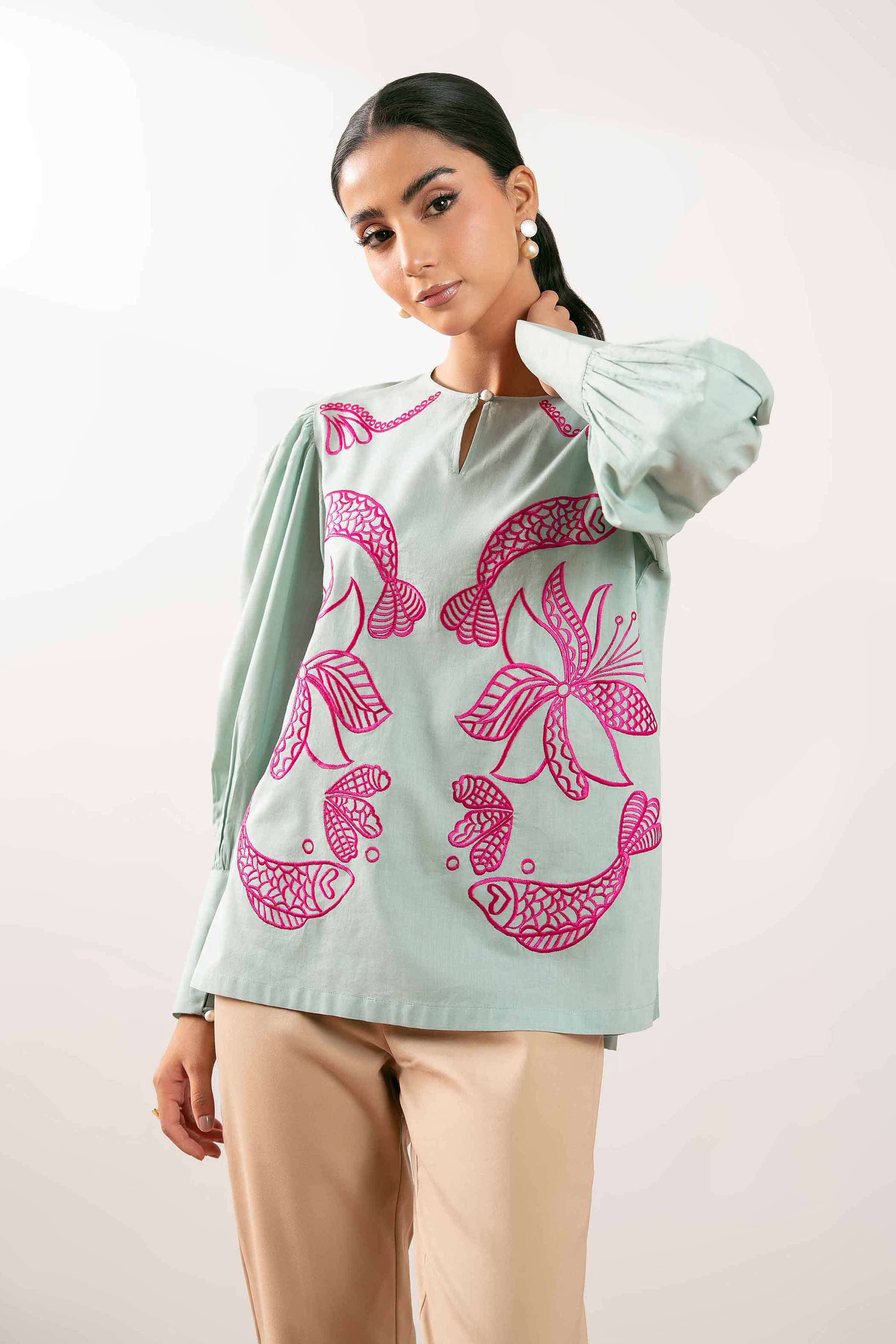 Embroidered Tunic - PS25-109 for Women - Pret Collection | Nishat | Shop Online