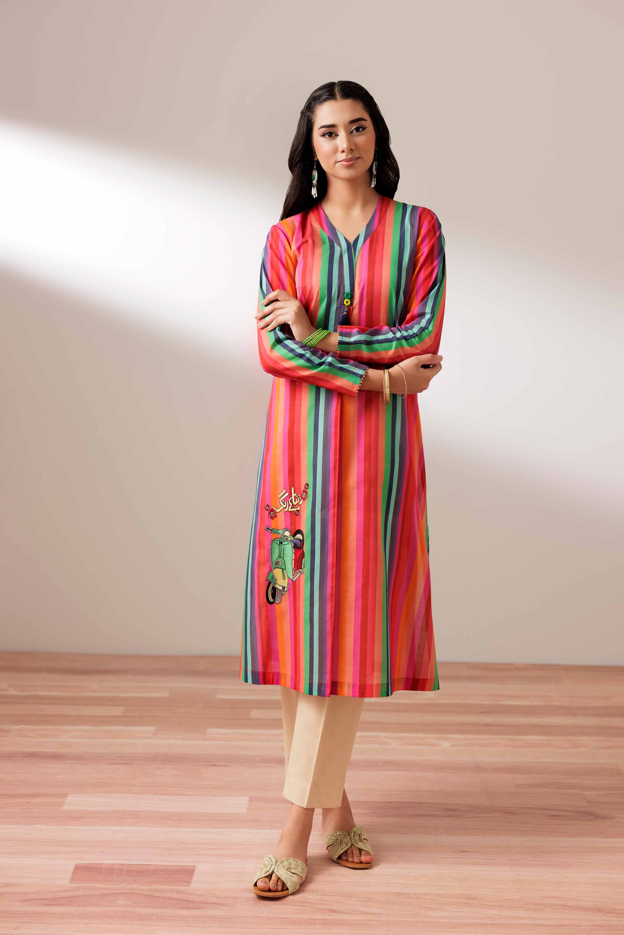Printed Embroidered Shirt - PS25-188 for Women - Pret Collection | Nishat | Shop Online