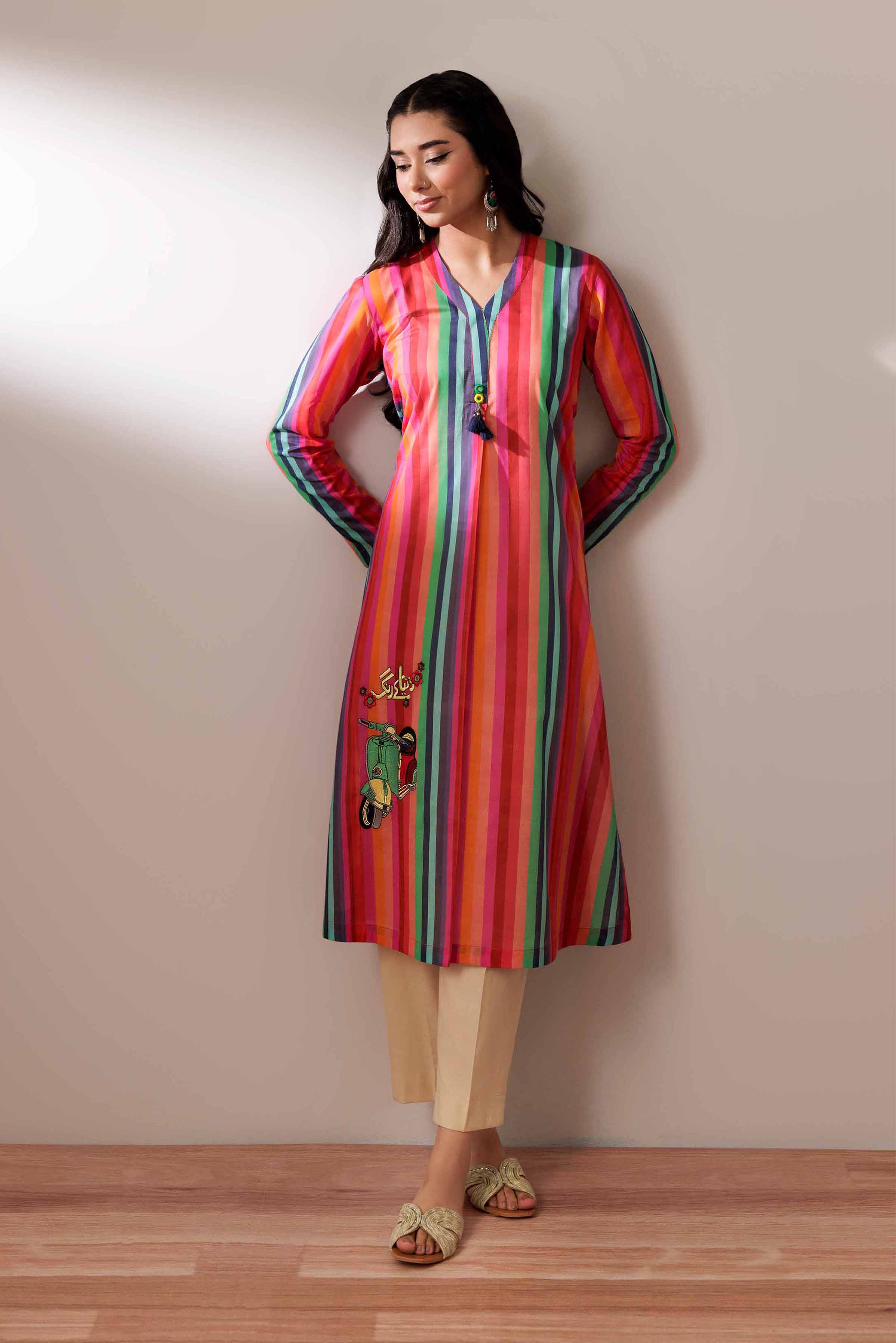 Printed Embroidered Shirt - PS25-188 for Women - Pret Collection | Nishat | Shop Online