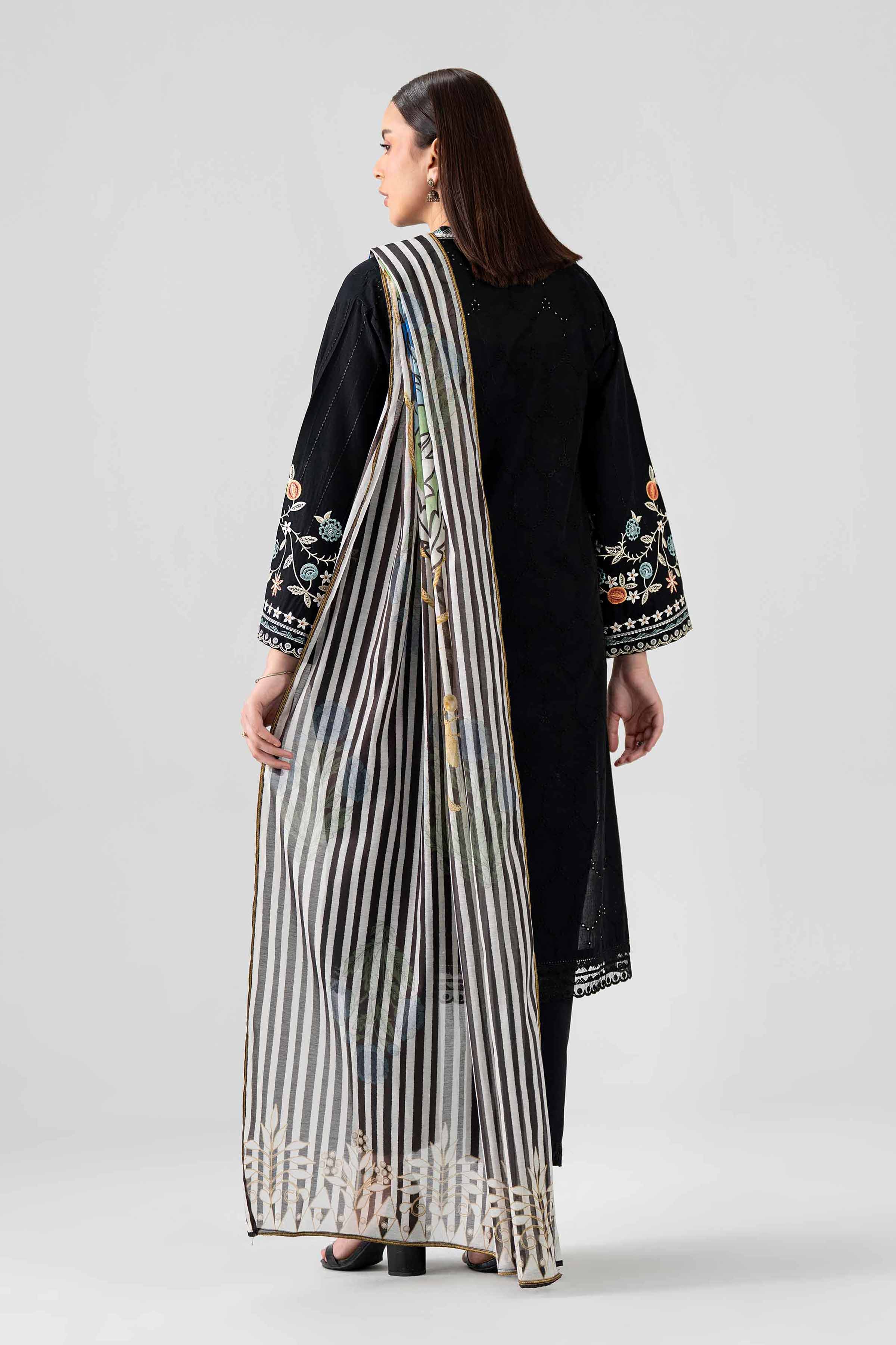 3 Piece - Printed Embroidered Suit - PS26-114