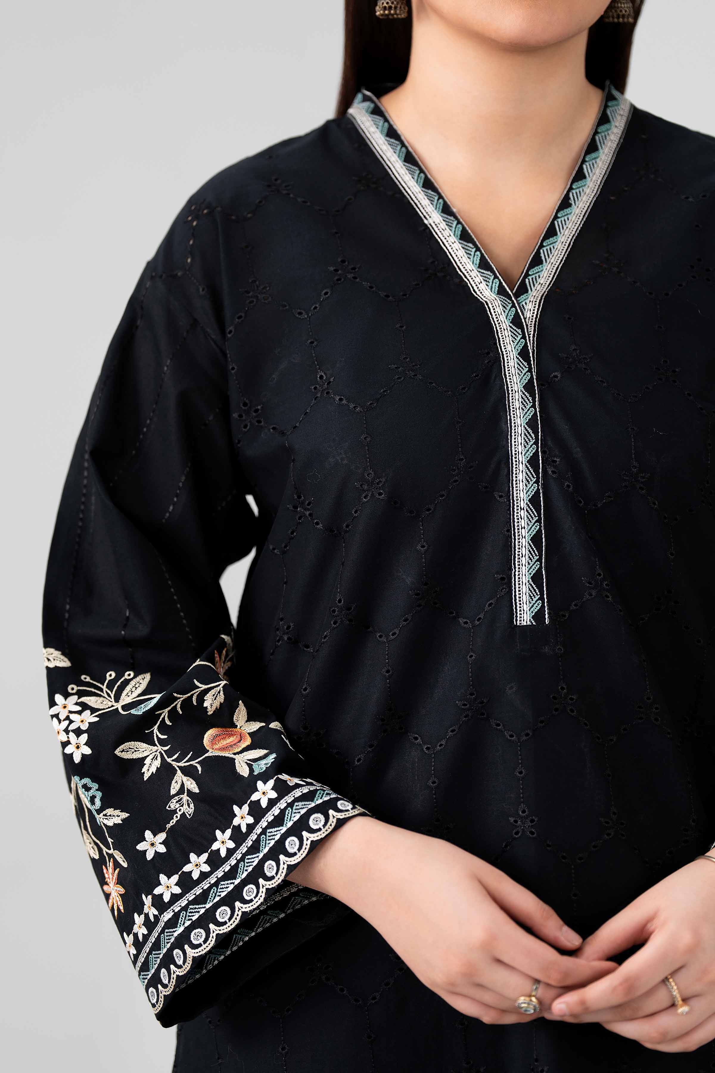 3 Piece - Printed Embroidered Suit - PS26-114