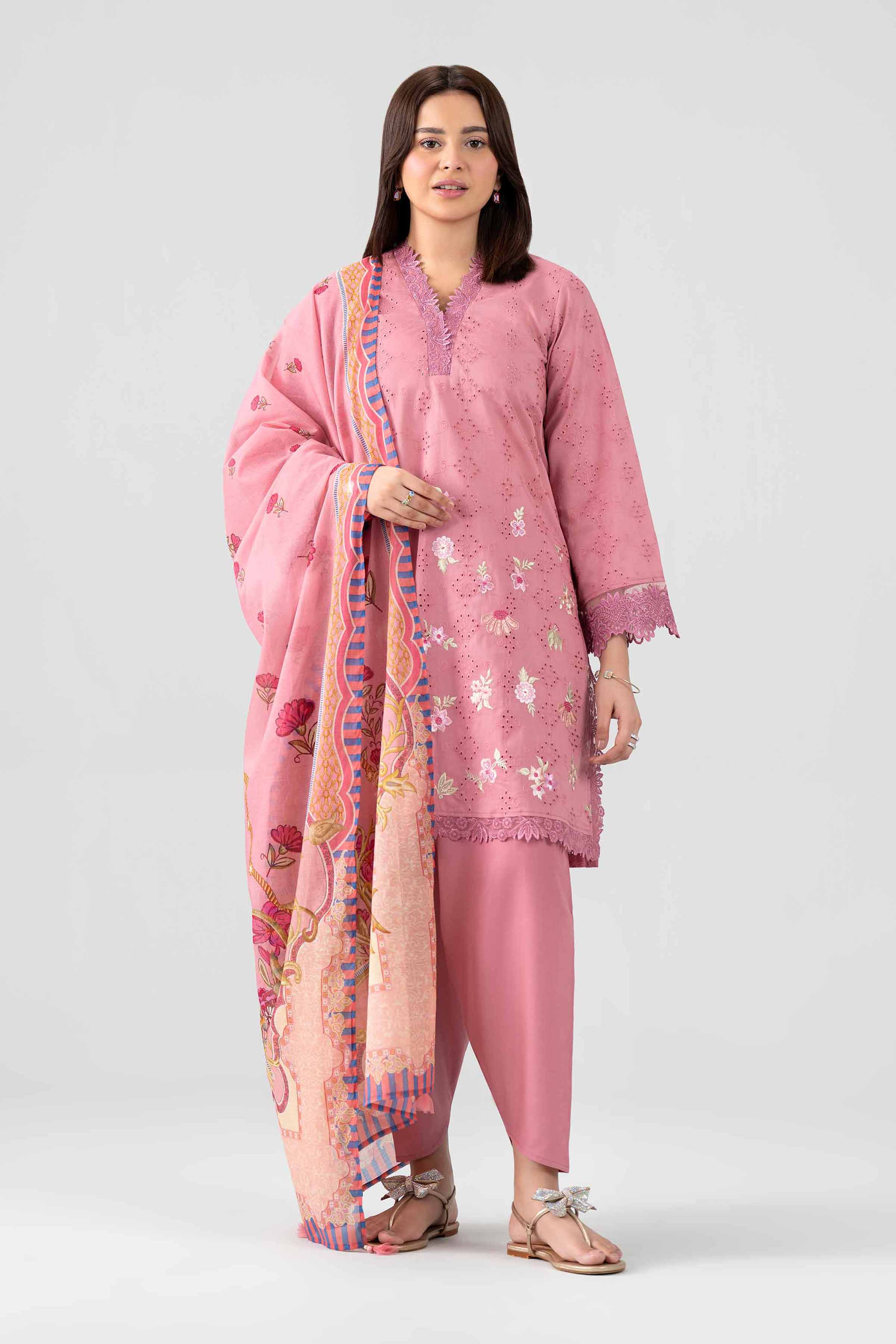 3 Piece - Embroidered Suit - PS26-118