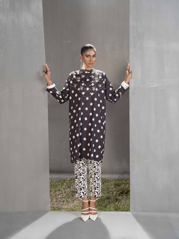 2 Piece - Printed Embroidered Suit - PW23-205