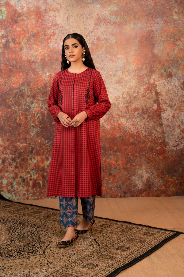 2 Piece - Printed Embroidered Suit - PW23-219