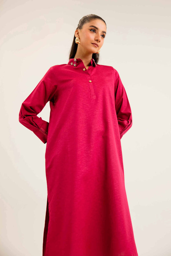 Pink Karandi Basic Winter Shirt