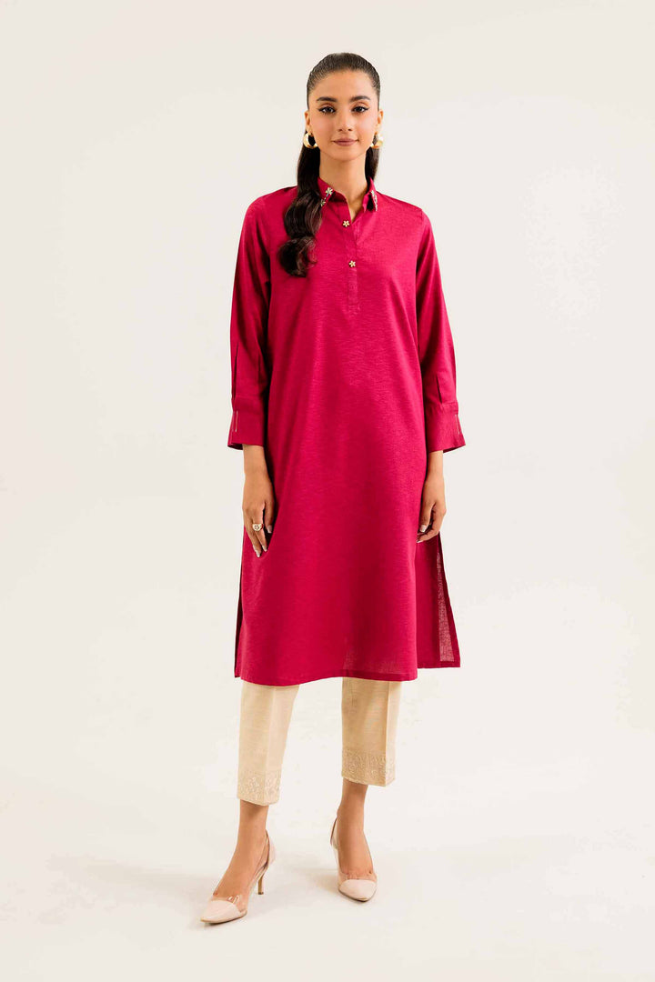 Pink Karandi Basic Winter Shirt