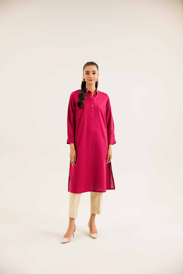 Pink Karandi Basic Winter Shirt