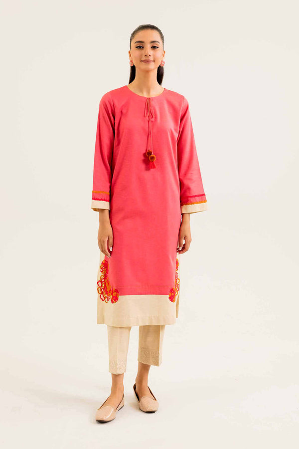 Light Green Embroidered Coral Karandi Winter Shirt