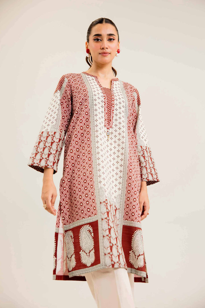 Printed Brick Khaddar Winter Shirt