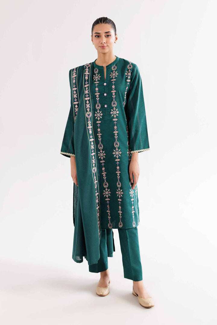 3 Piece Sea Green Karandi Suit