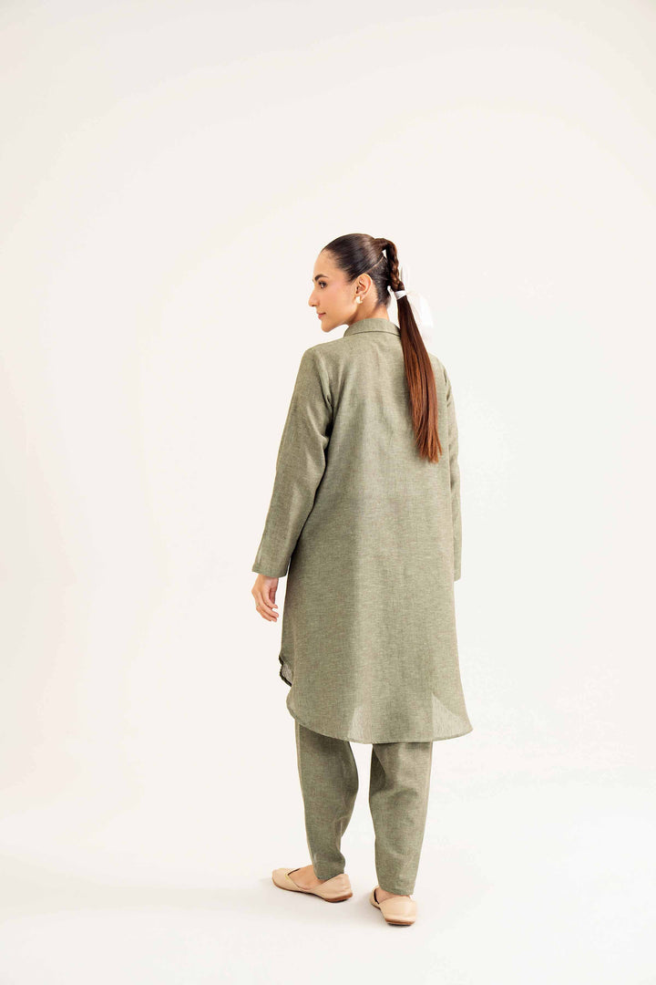 Green Yarn Dyed Basic Winter Co-ord Set