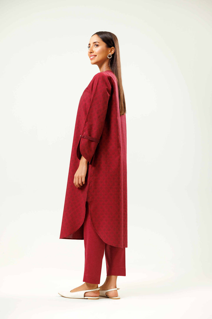 Jacquard Red Basic Winter Shirt