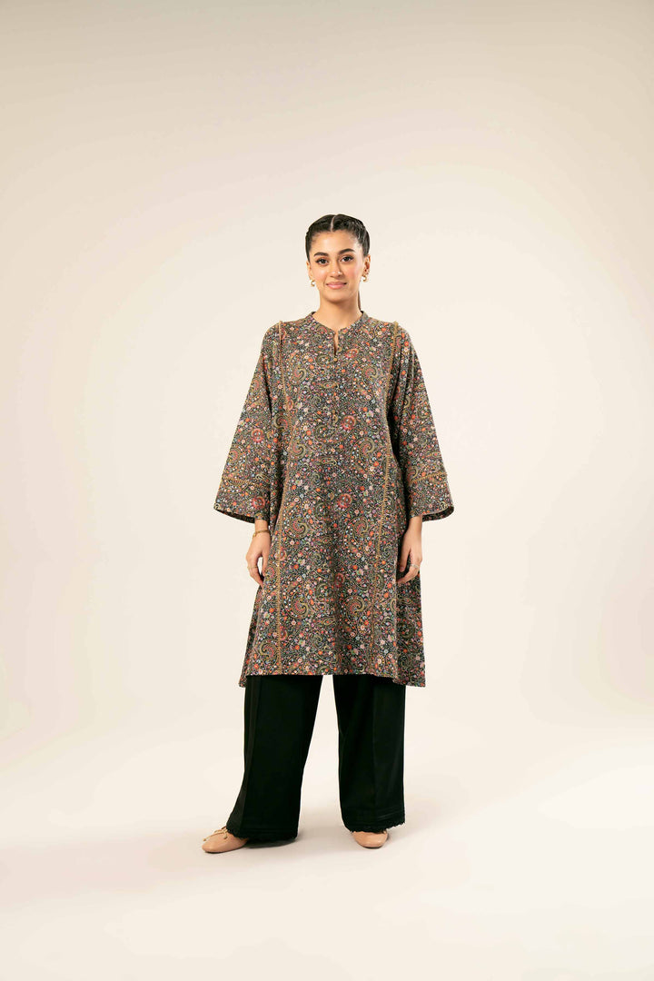 Khaddar Black Printed Shirt