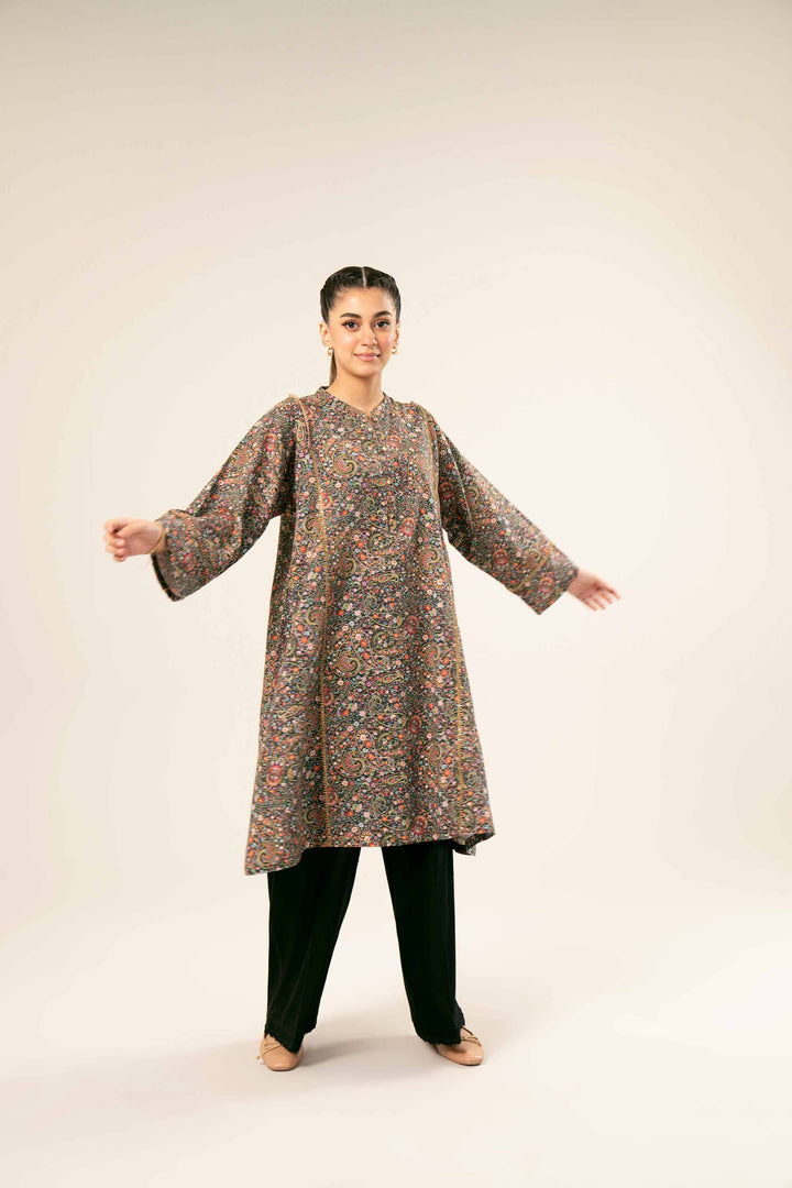 Khaddar Black Printed Shirt