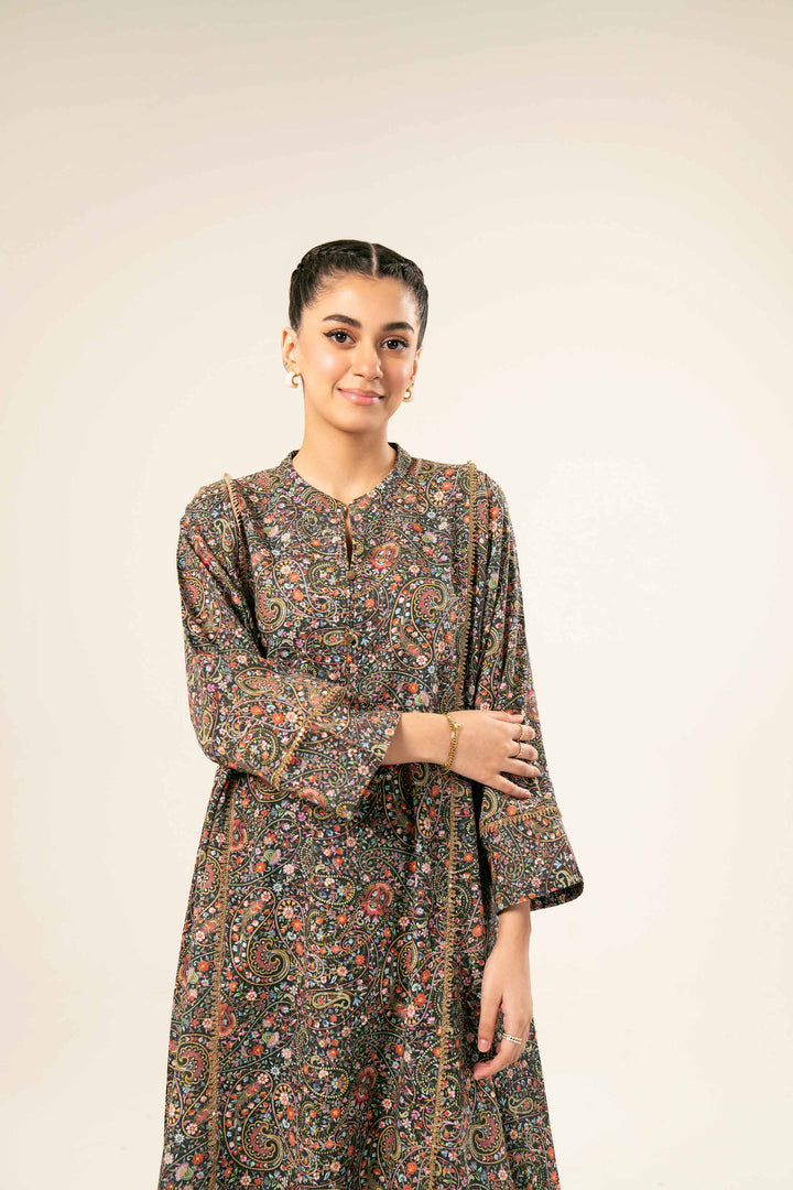 Khaddar Black Printed Shirt