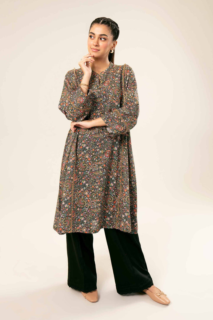 Khaddar Black Printed Shirt