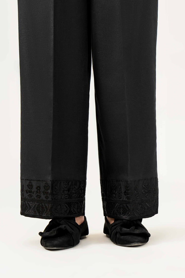 Black Karandi Embroidered Winter Trousers