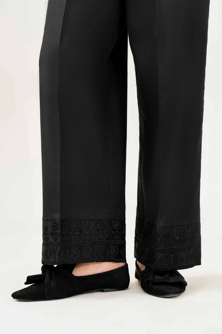 Black Karandi Embroidered Winter Trousers