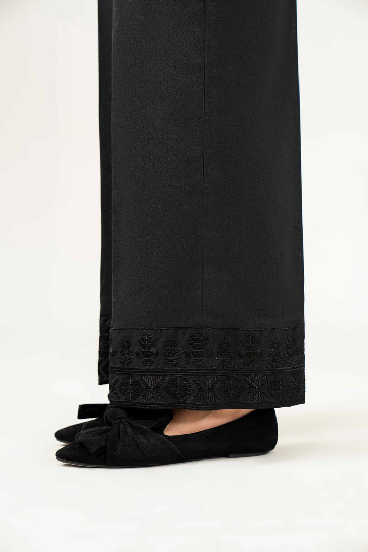 Black Karandi Embroidered Winter Trousers