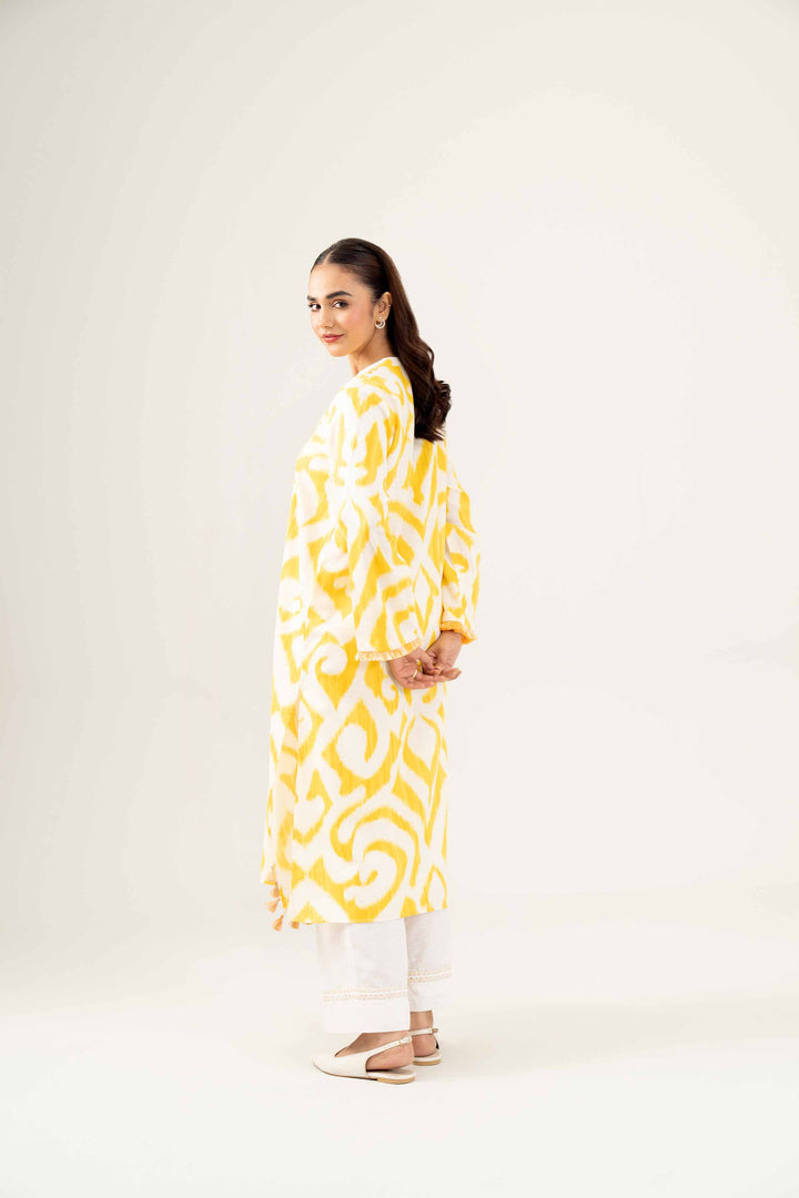 Printed Embroidered Yellow Karandi Winter Shirt