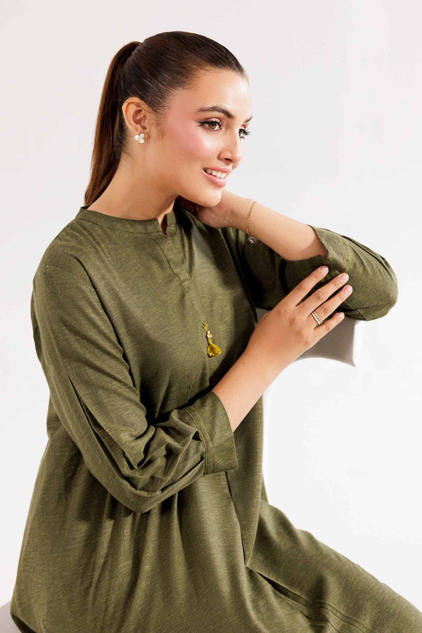 Karandi Green Basic Shirt