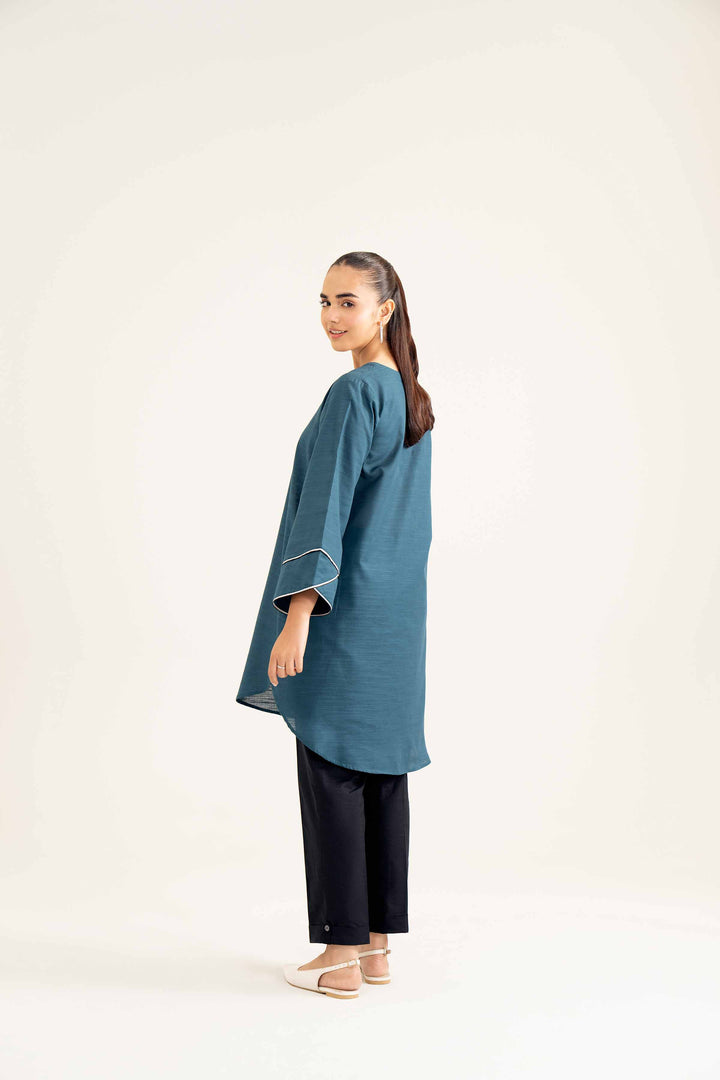 Blue Khaddar Basic Winter Shirt