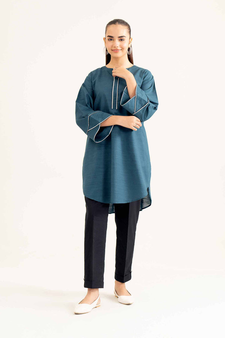 Blue Khaddar Basic Winter Shirt