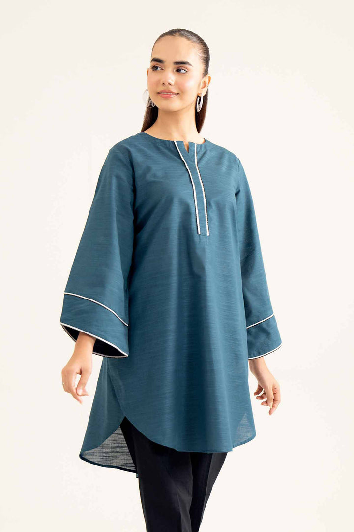 Blue Khaddar Basic Winter Shirt