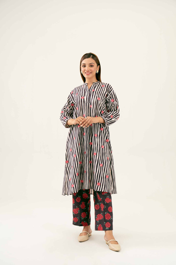 2 Piece Printed Embroidered Brown Karandi Winter Suit