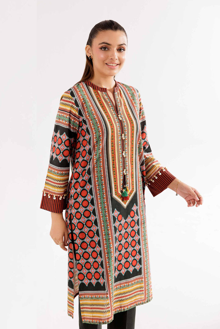 Printed Multi & Green Khaddar Suit