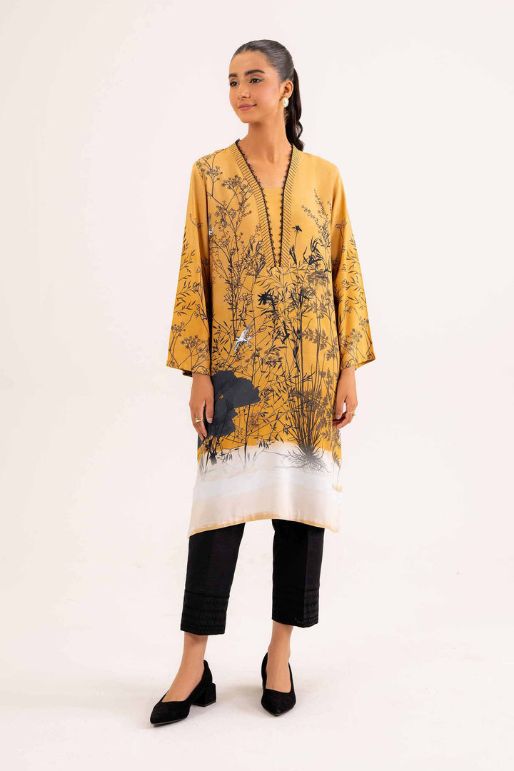 Linen Mustard Printed Shirt