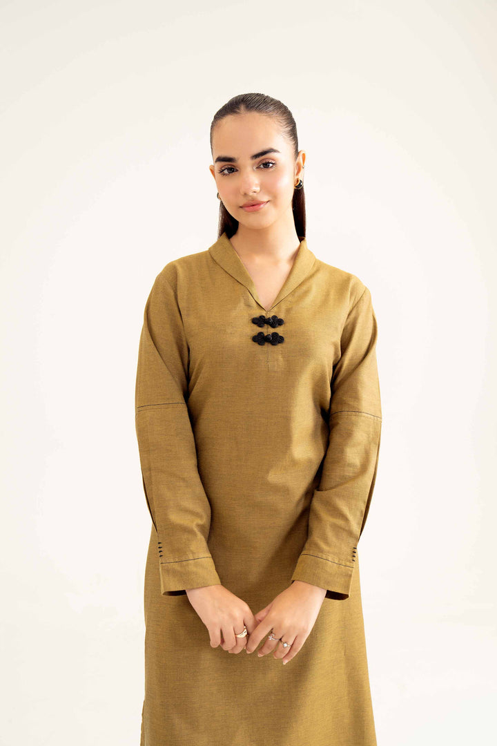 Yellow Yarn Dyed Basic Winter Shirt