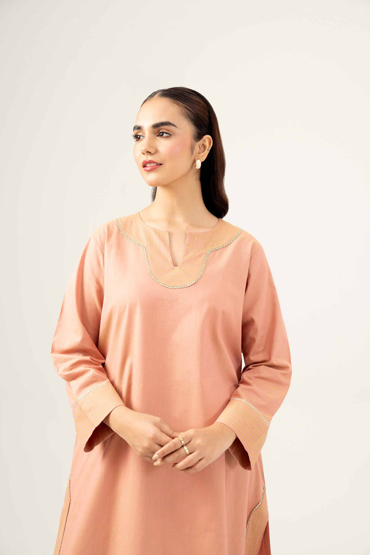 Tea Pink Yarn Dyed Basic Winter Shirt