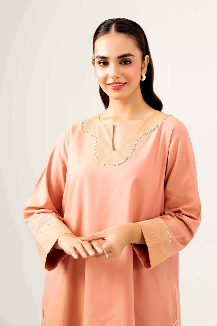 Tea Pink Yarn Dyed Basic Winter Shirt