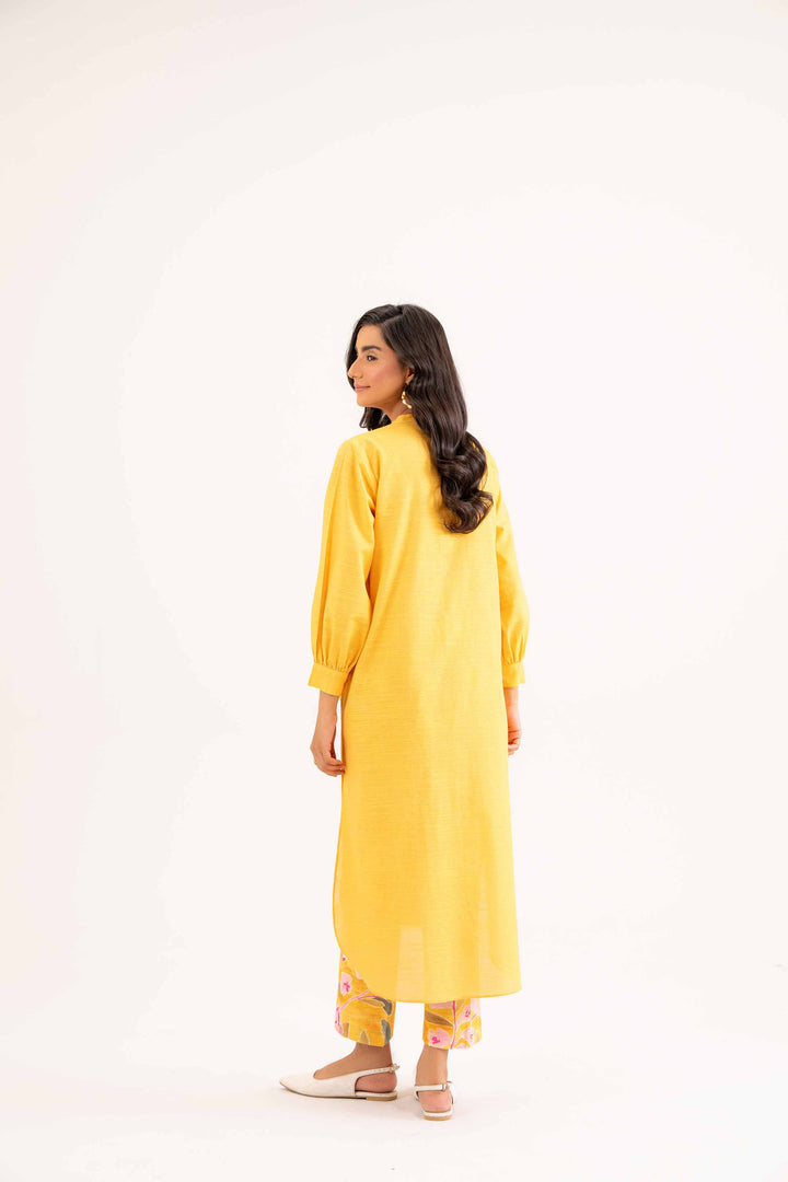 2 Piece Yellow Khaddar Suit