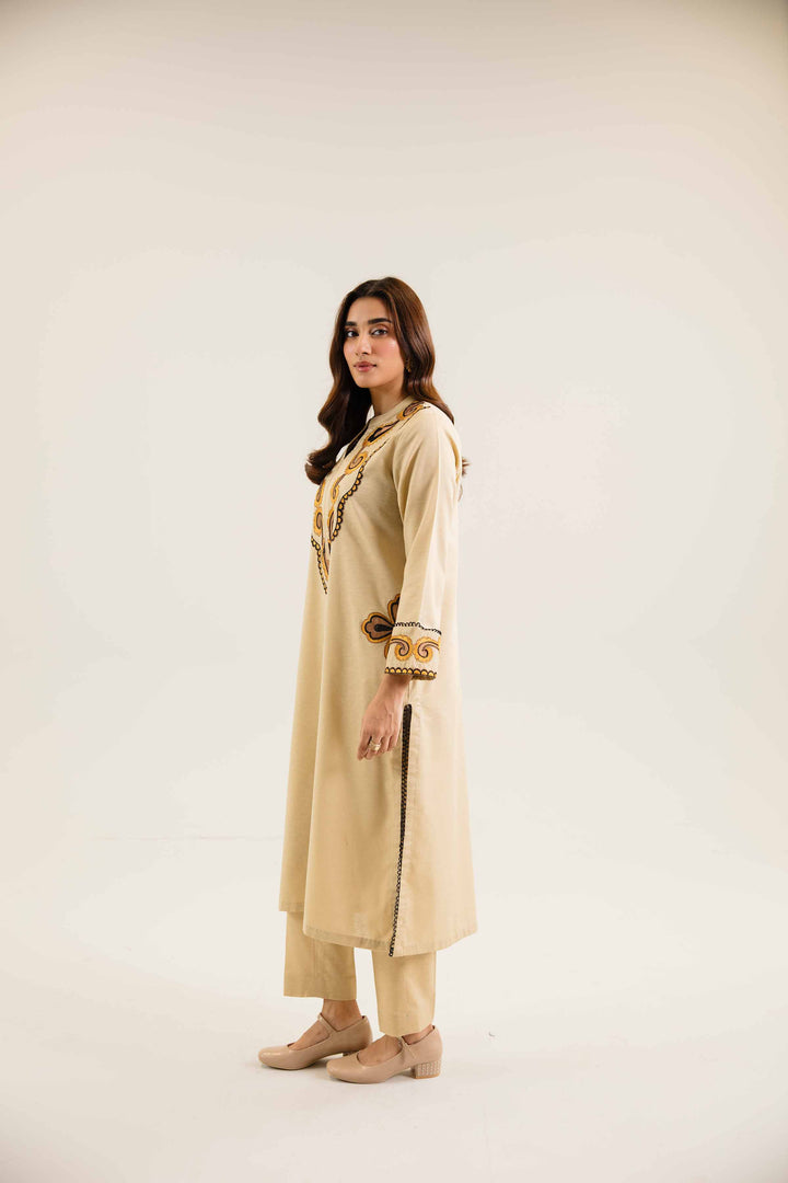 2 Piece Embroidered Skin Karandi Winter Suit