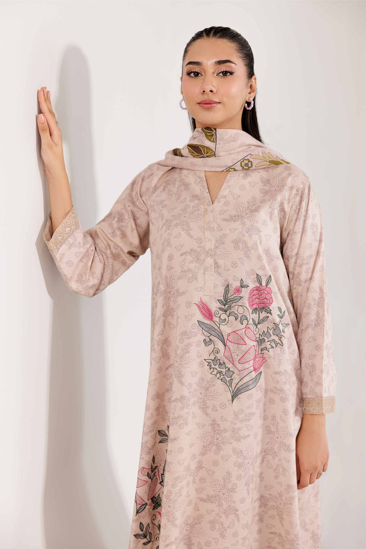 3 Piece Tea Pink Karandi Suit