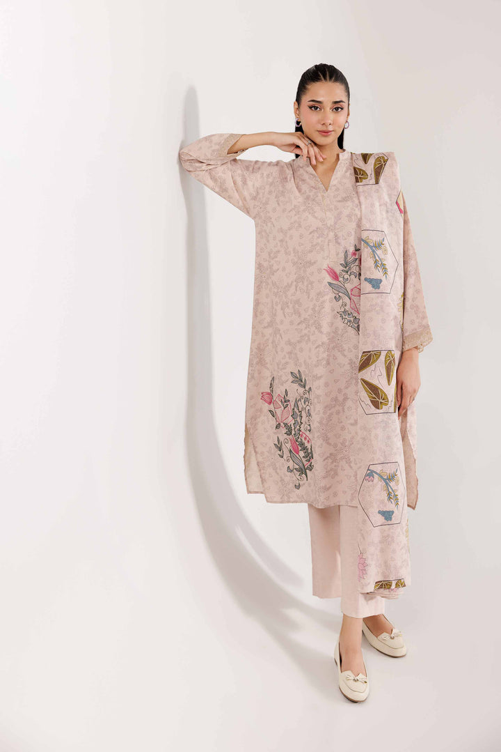 3 Piece Tea Pink Karandi Suit