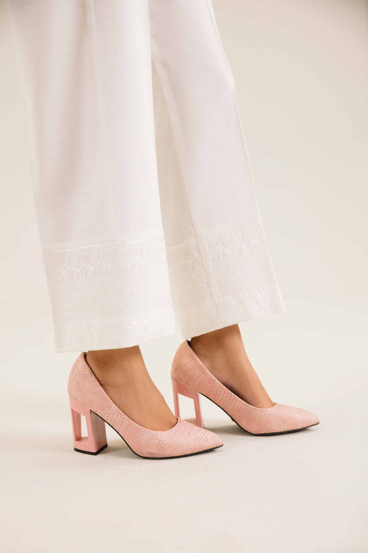 White Karandi Embroidered Winter Trousers