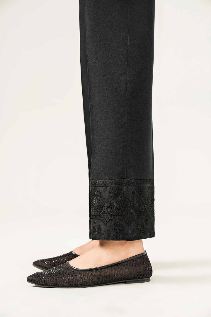 Black Karandi Embroidered Winter Trousers