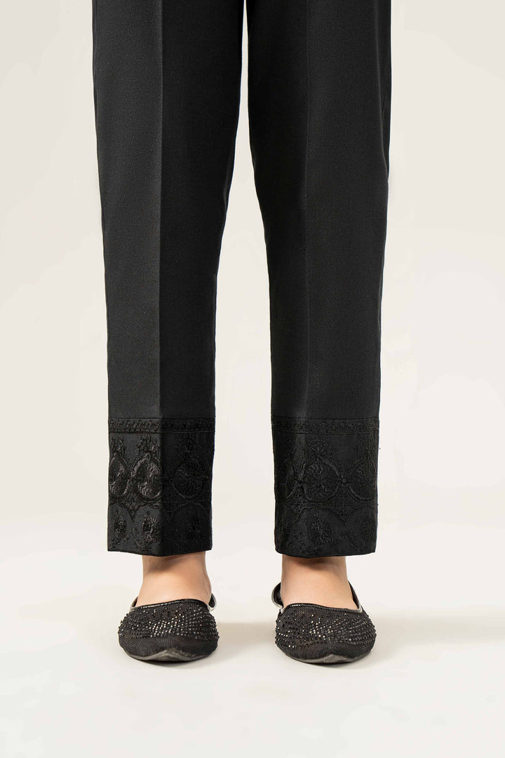 Black Karandi Embroidered Winter Trousers