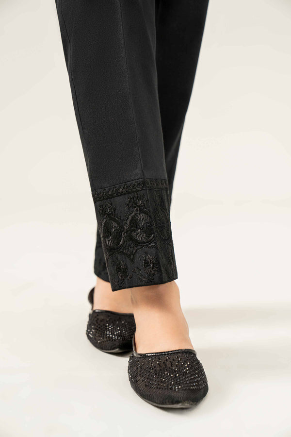 Black Karandi Embroidered Winter Trousers