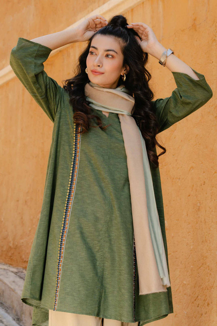 Green Karandi Embroidered Winter Suit