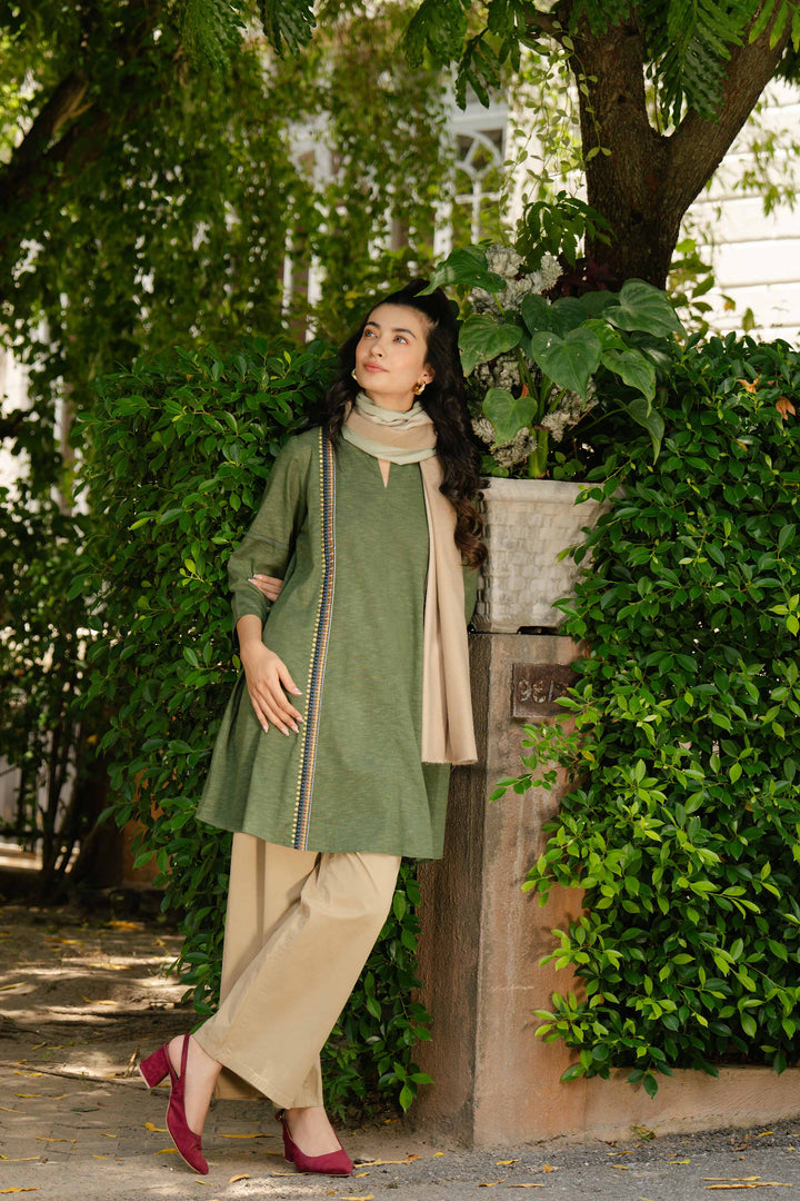 Green Karandi Embroidered Winter Suit